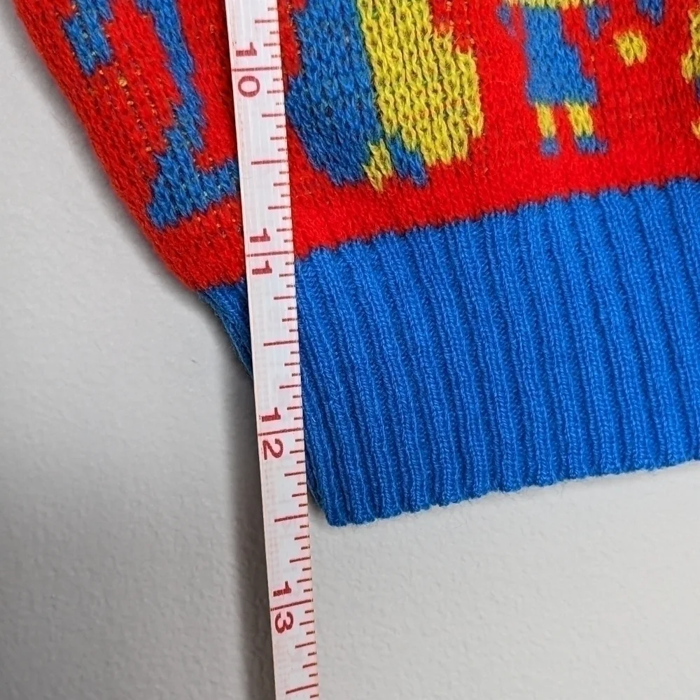 Vintage Knit Numbers Pear Car People Vest 12m